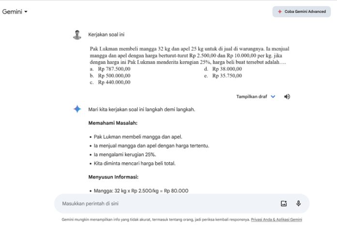 latihan menjawab soal matematika menggunakan python -... Ini Trik Menjawab Soal Matematika dengan Gemini AI